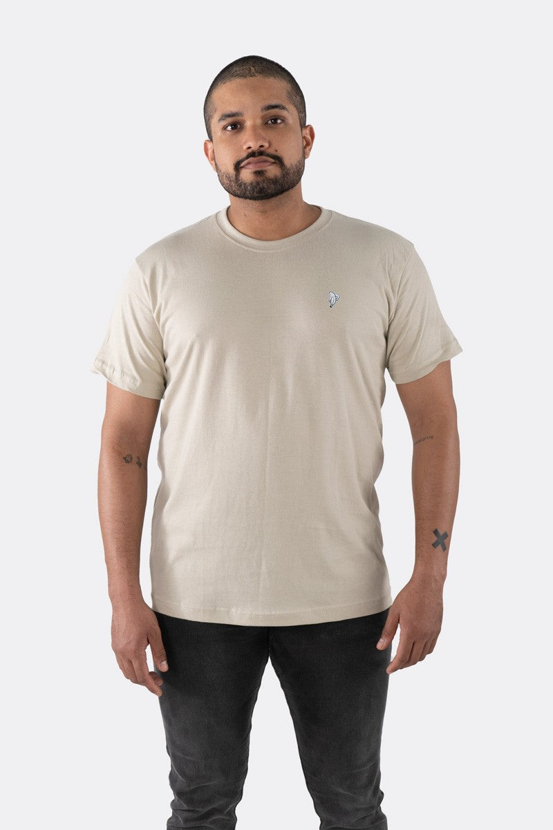 T-SHIRT PREMIUM BEIGE BÁSICA - PIXELCAMISETAS
