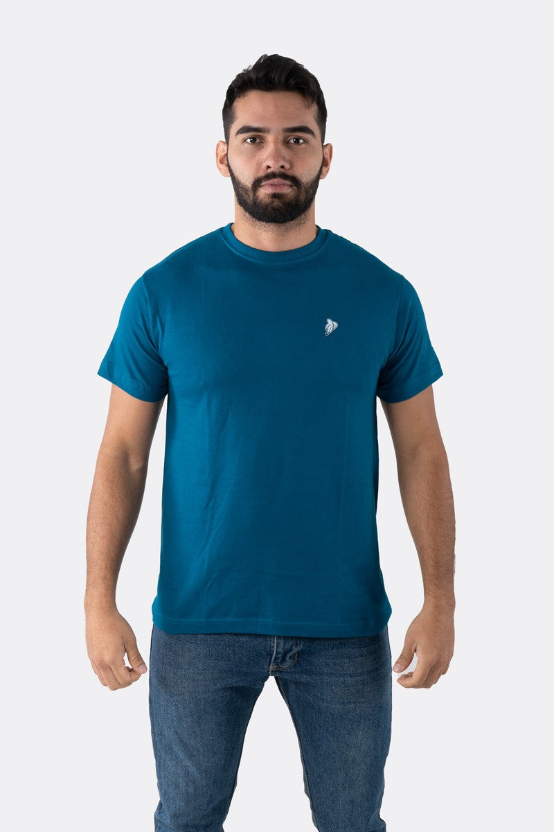 T-SHIRT PREMIUM AZUL PETRÓLEO BÁSICA - PIXELCAMISETAS