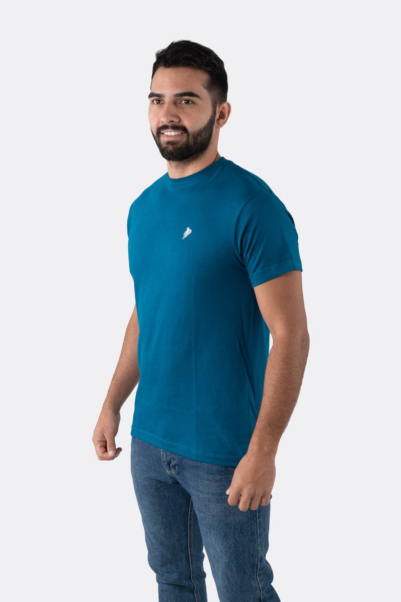 T-SHIRT PREMIUM AZUL PETRÓLEO BÁSICA - PIXELCAMISETAS