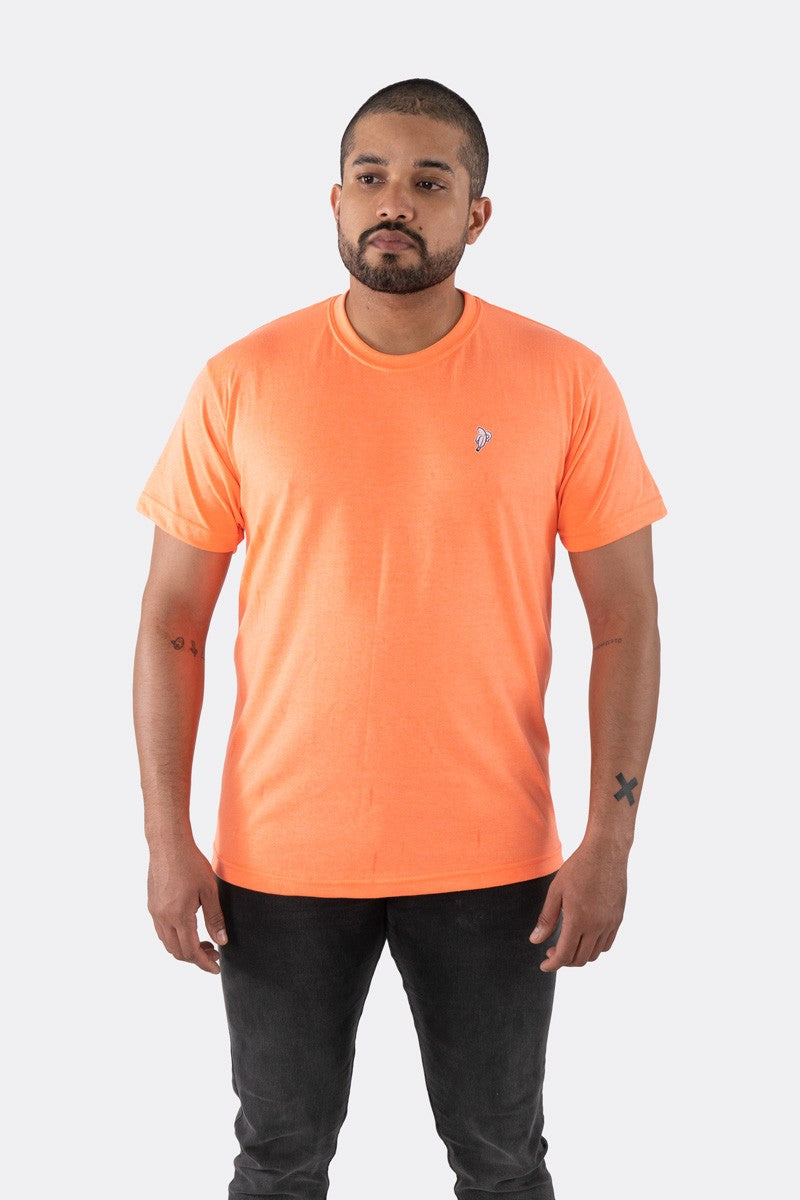 T-SHIRT PREMIUM NARANJA NEÓN BÁSICA - PIXELCAMISETAS