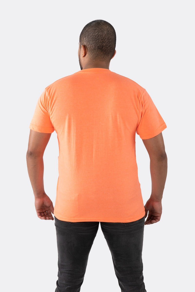 T-SHIRT PREMIUM NARANJA NEÓN BÁSICA - PIXELCAMISETAS