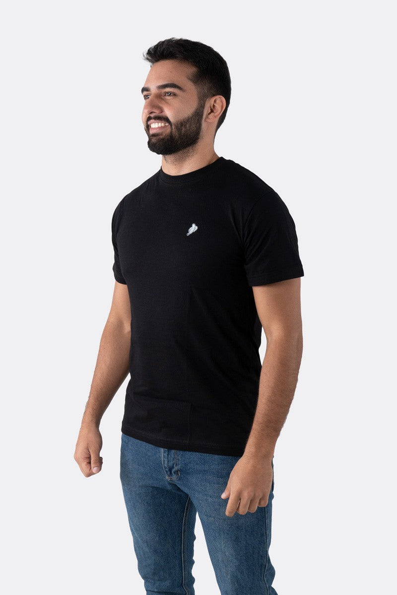 T-SHIRT PREMIUM NEGRO BÁSICA - PIXELCAMISETAS