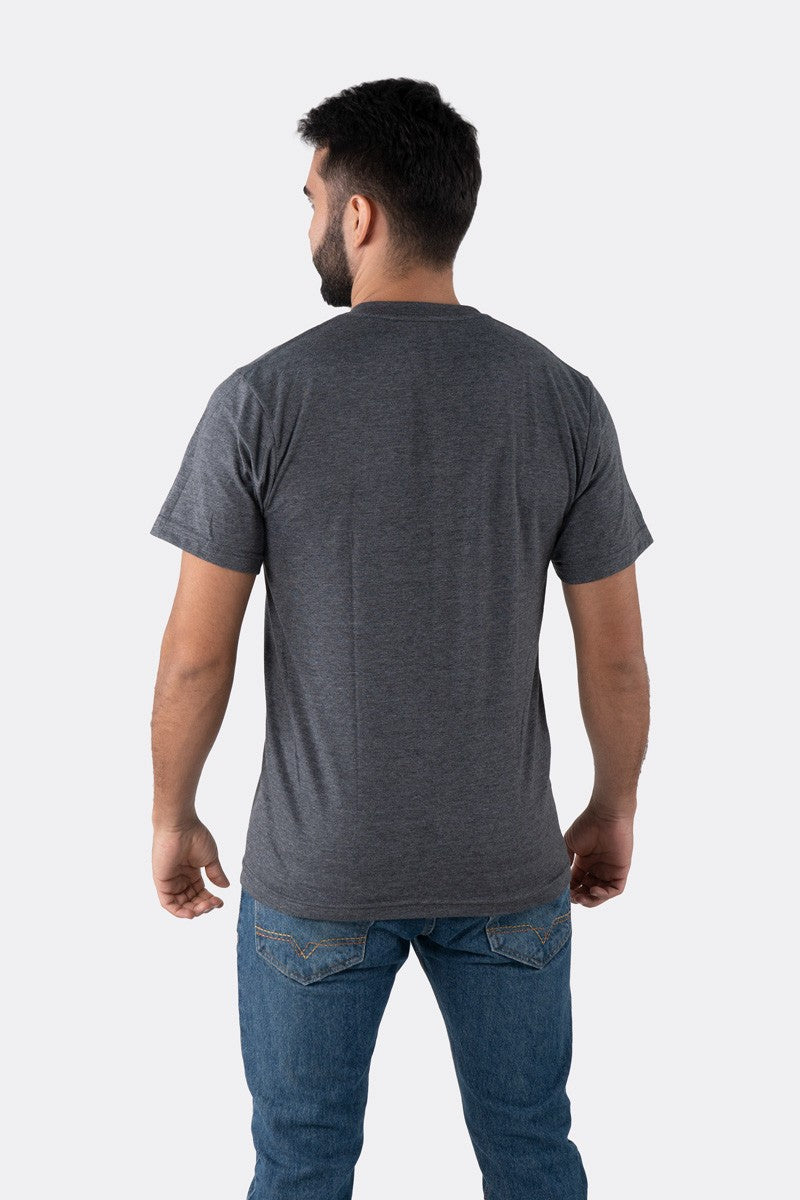 T-SHIRT PREMIUM NEGRO JASPED BÁSICA - PIXELCAMISETAS