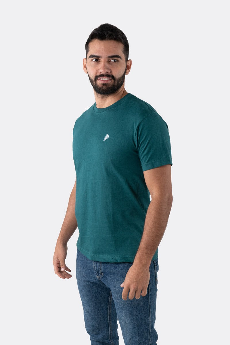 T-SHIRT PREMIUM VERDE BOSQUE BÁSICA - PIXELCAMISETAS