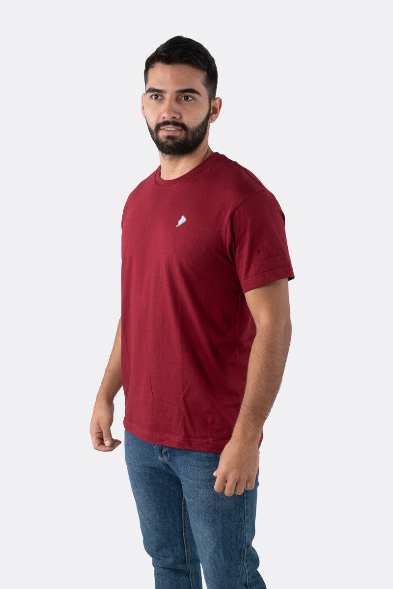 T-SHIRT PREMIUM VINOTINTO BÁSICA - PIXELCAMISETAS