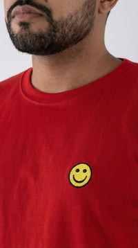 CAMISETA PREMIUM MINIPRINT CARITA FELIZ - PIXELCAMISETAS