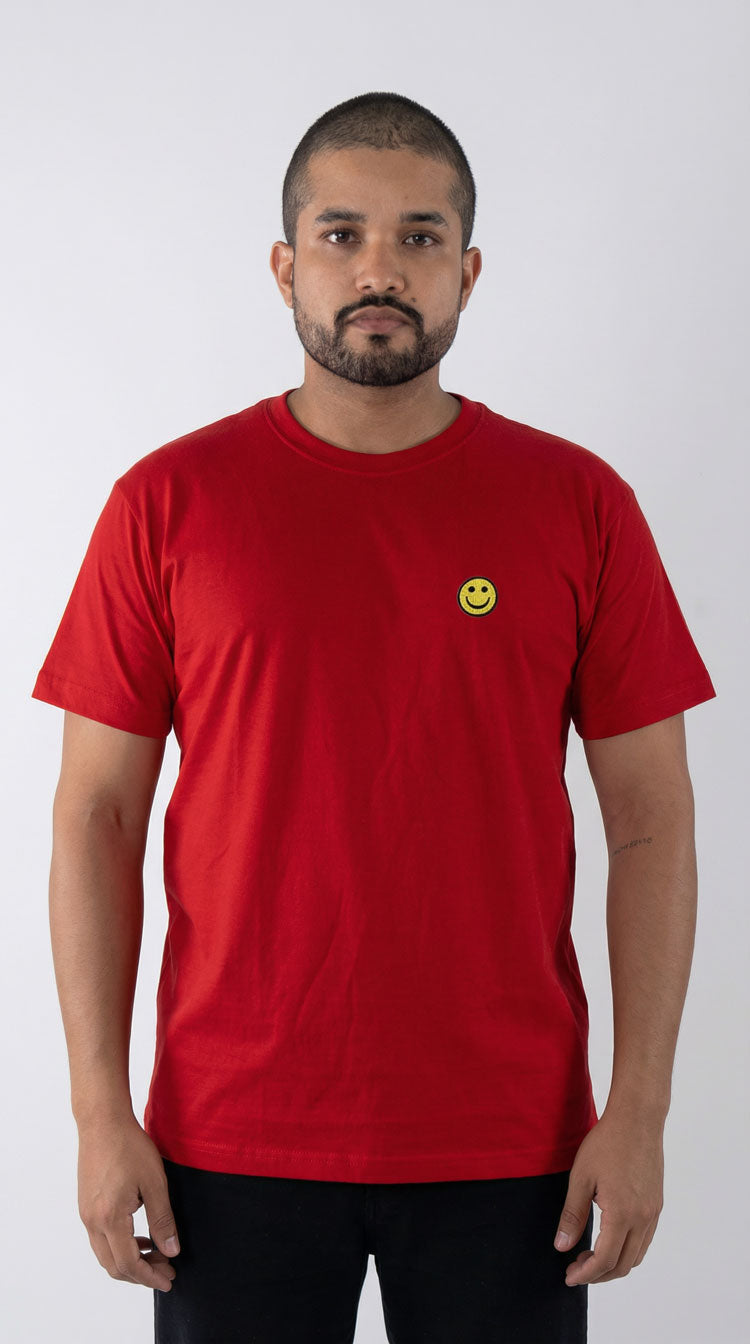 CAMISETA PREMIUM MINIPRINT CARITA FELIZ - PIXELCAMISETAS