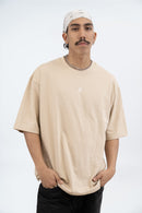 CAMISETA OVERSIZED ALTO GRAMAJE BEIGE - PIXELCAMISETAS