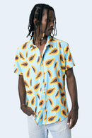 CAMISA DE BOTONES AZUL BEBÉ PAPAYAS - PIXELCAMISETAS