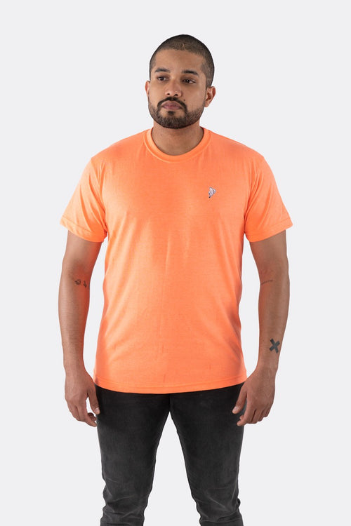 T-SHIRT PREMIUM NARANJA NEÓN BÁSICA - PIXELCAMISETAS
